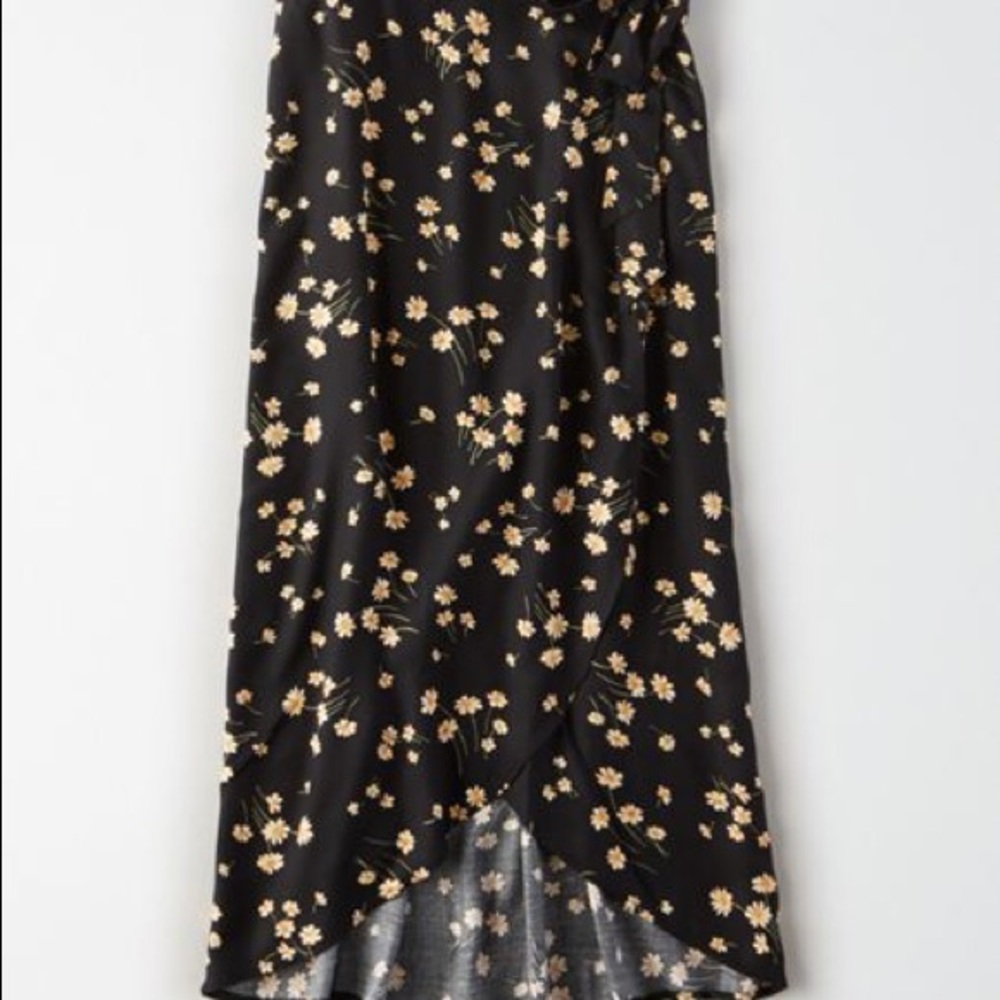American Eagle Floral Print Wrap midi Skirt